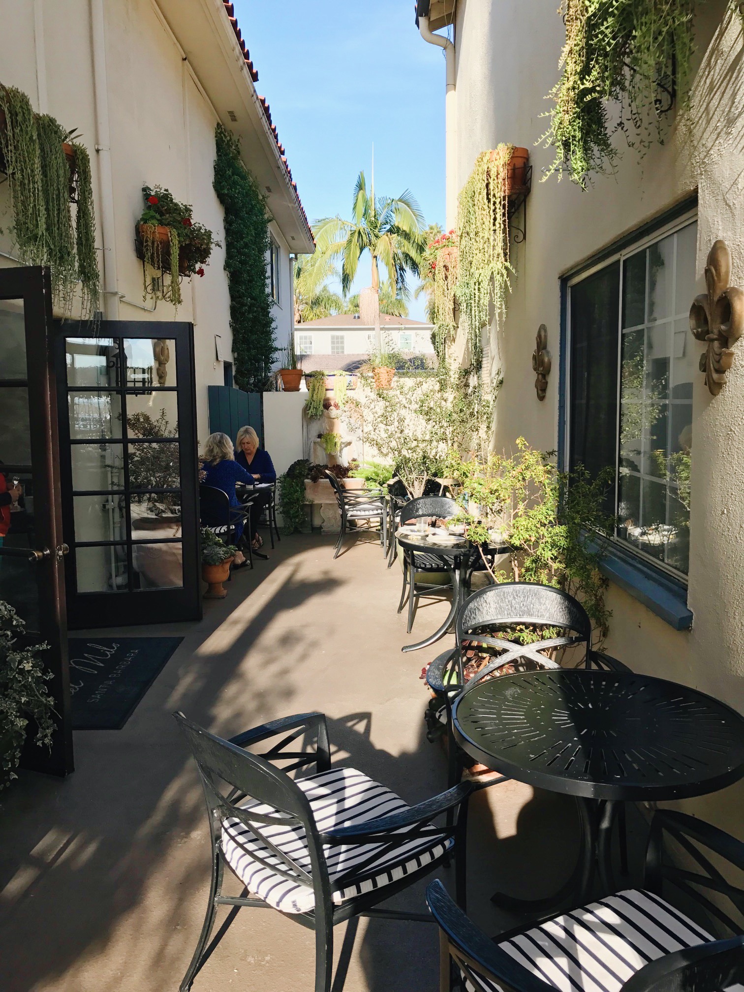 The sunny breakfast patio