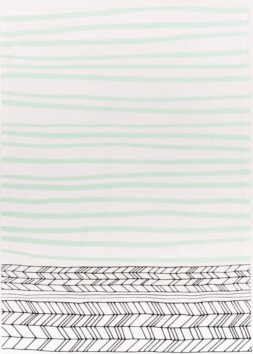 Feather & Mint Stripe Tea Towel
