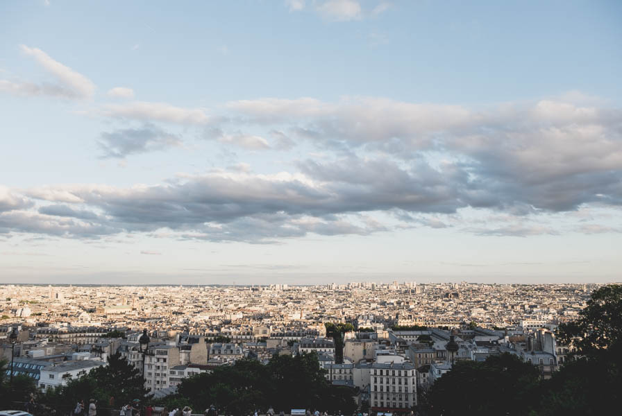 Paryžiaus panorama. Montmartras, Šv. Jėzaus širdies bazilika. View of Paris from Sacré-Coer.