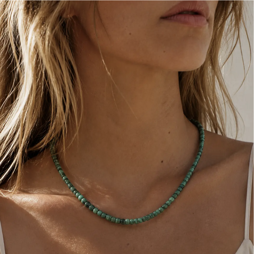 Natural Emerald Bead Necklace