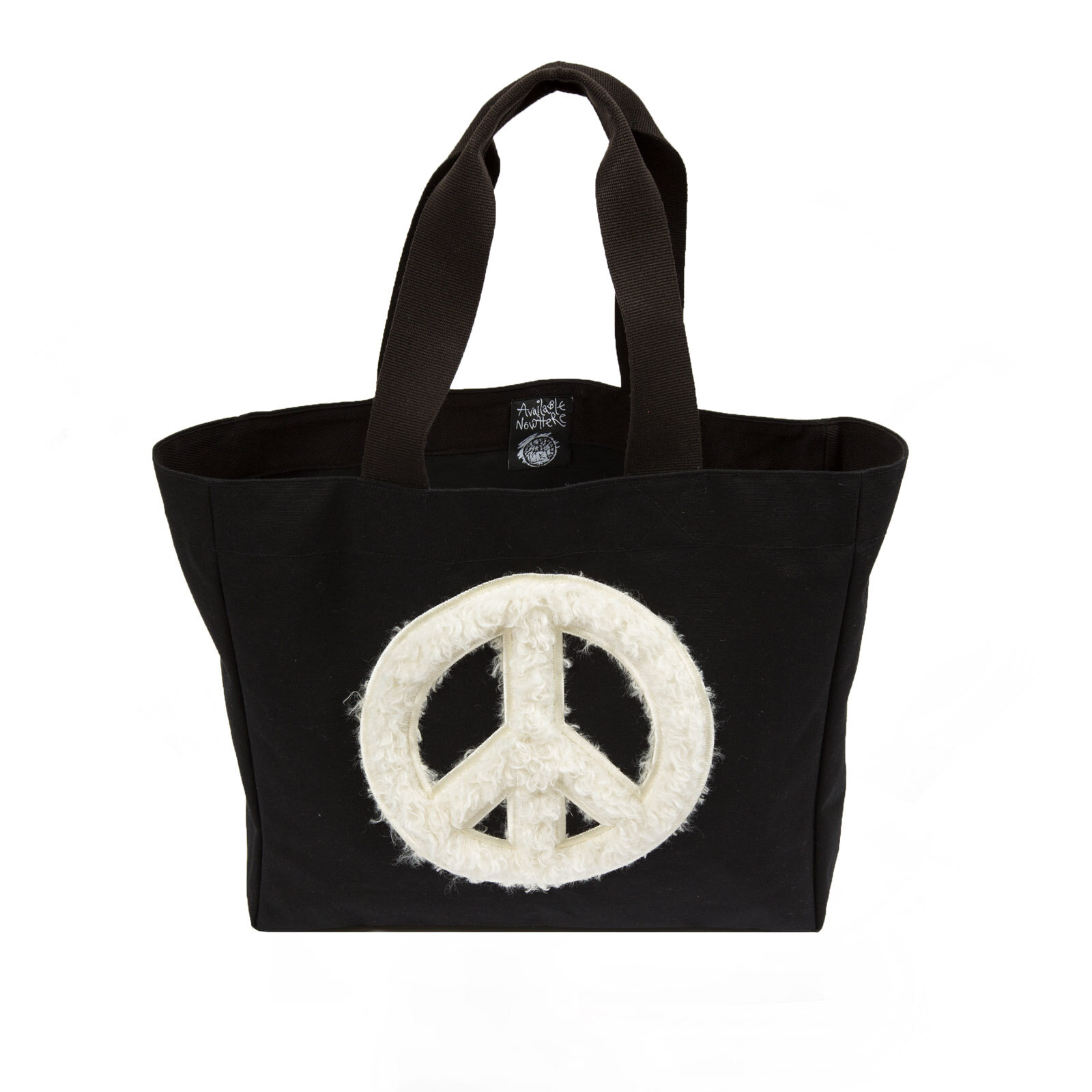 Available Nowhere - Peace Talks Furry Tote (Black) — Gimme Five