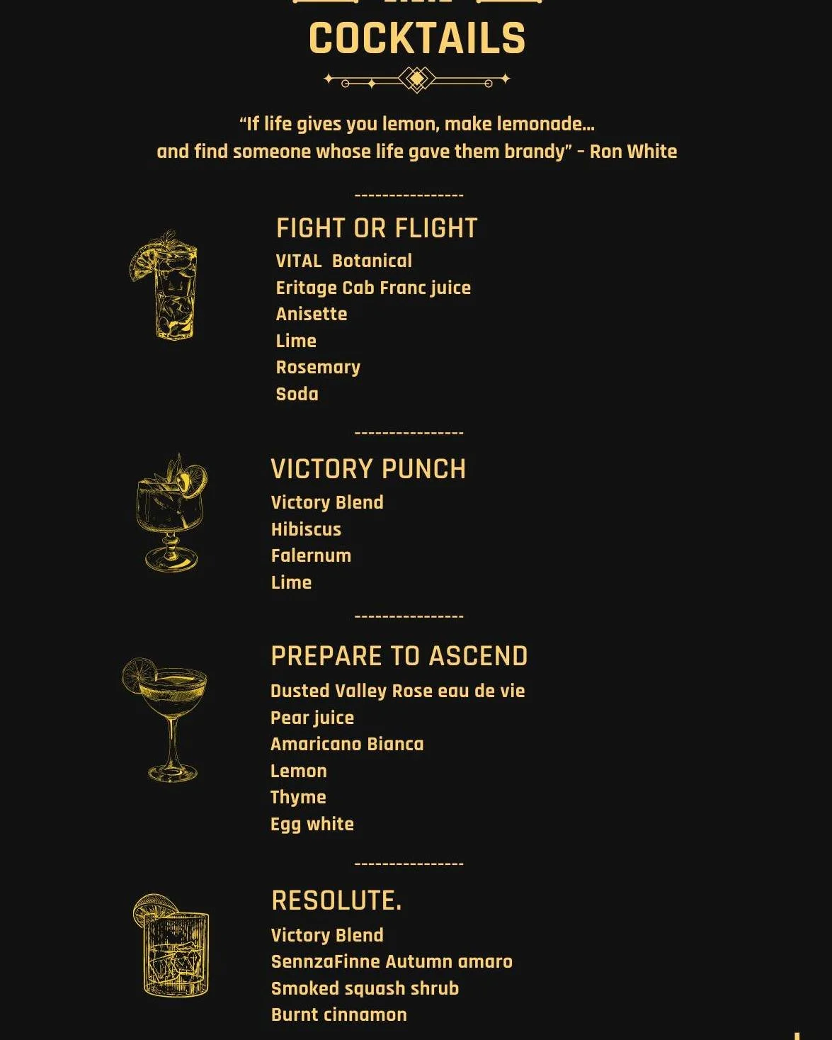 O Club Cocktails for October. Last Chance to sample these amazing creations from Tana &amp; Lexi. Tonight 4-8p.