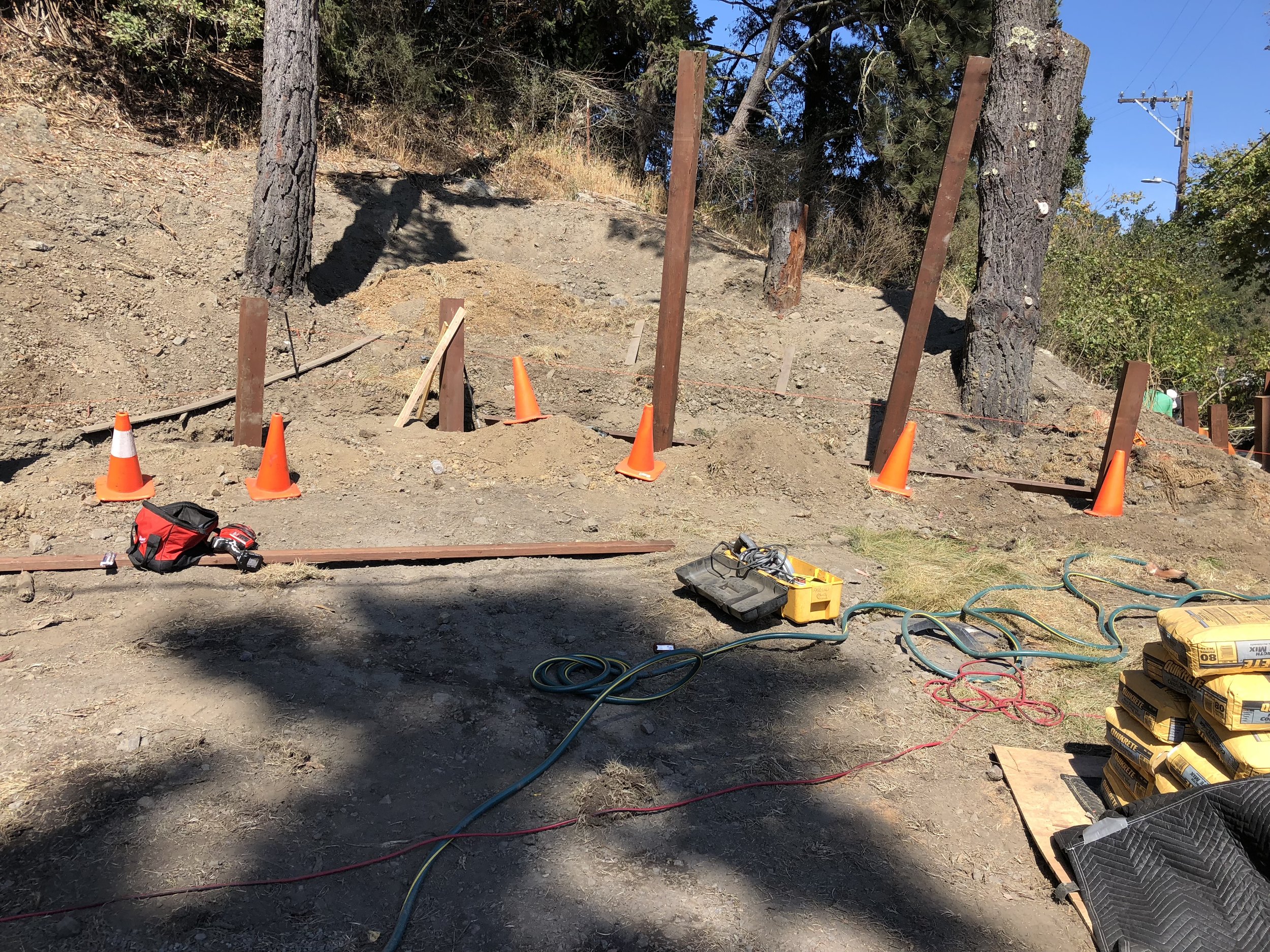 Treehouse in Marin, Mill Valley, Francisco's Gardening and Maintenance - 2 Retaining wall posts 2.jpeg