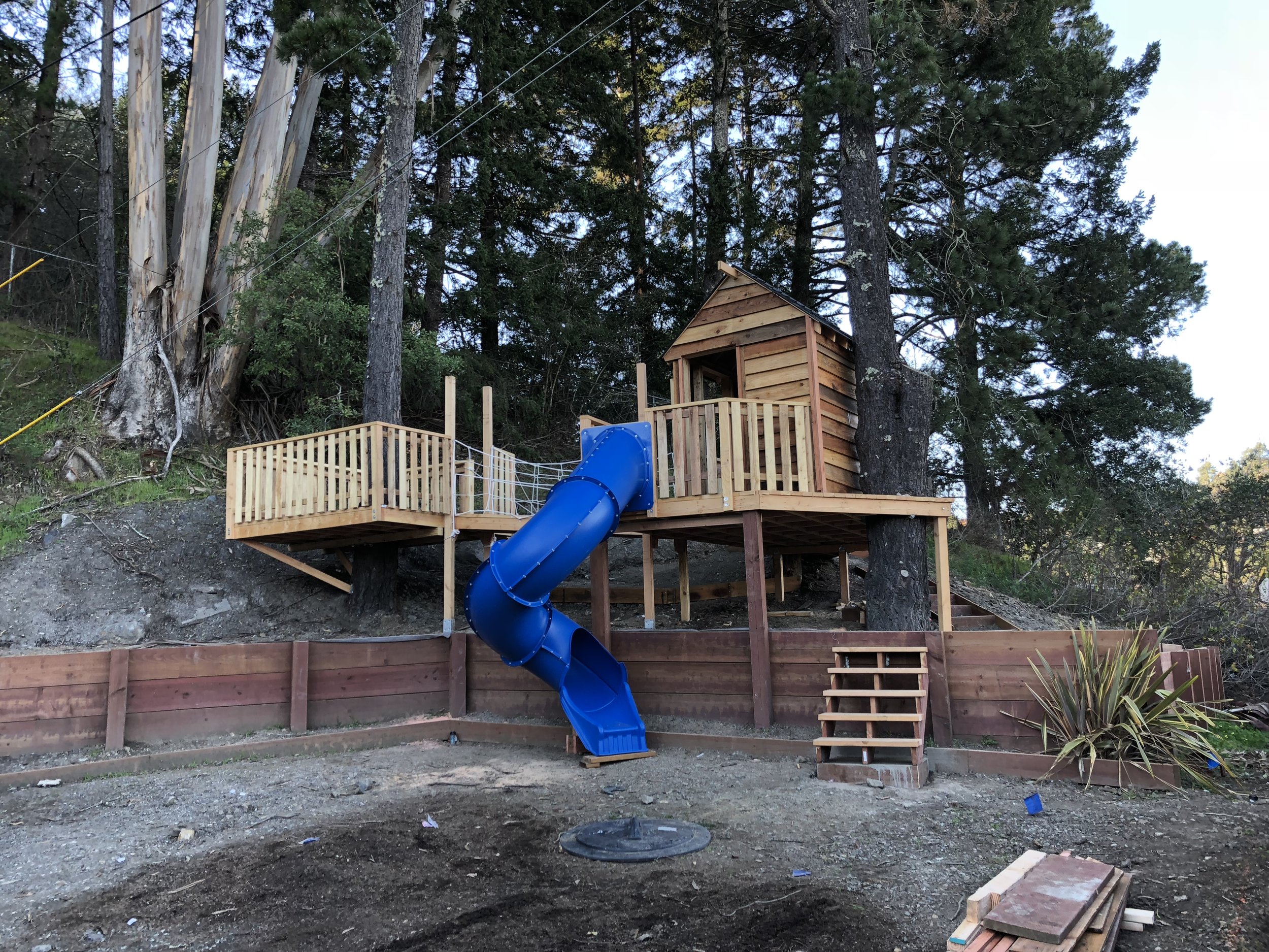 Treehouse in Marin, Mill Valley, Francisco's Gardening and Maintenance - 4 treehouse with slide build 4.jpeg