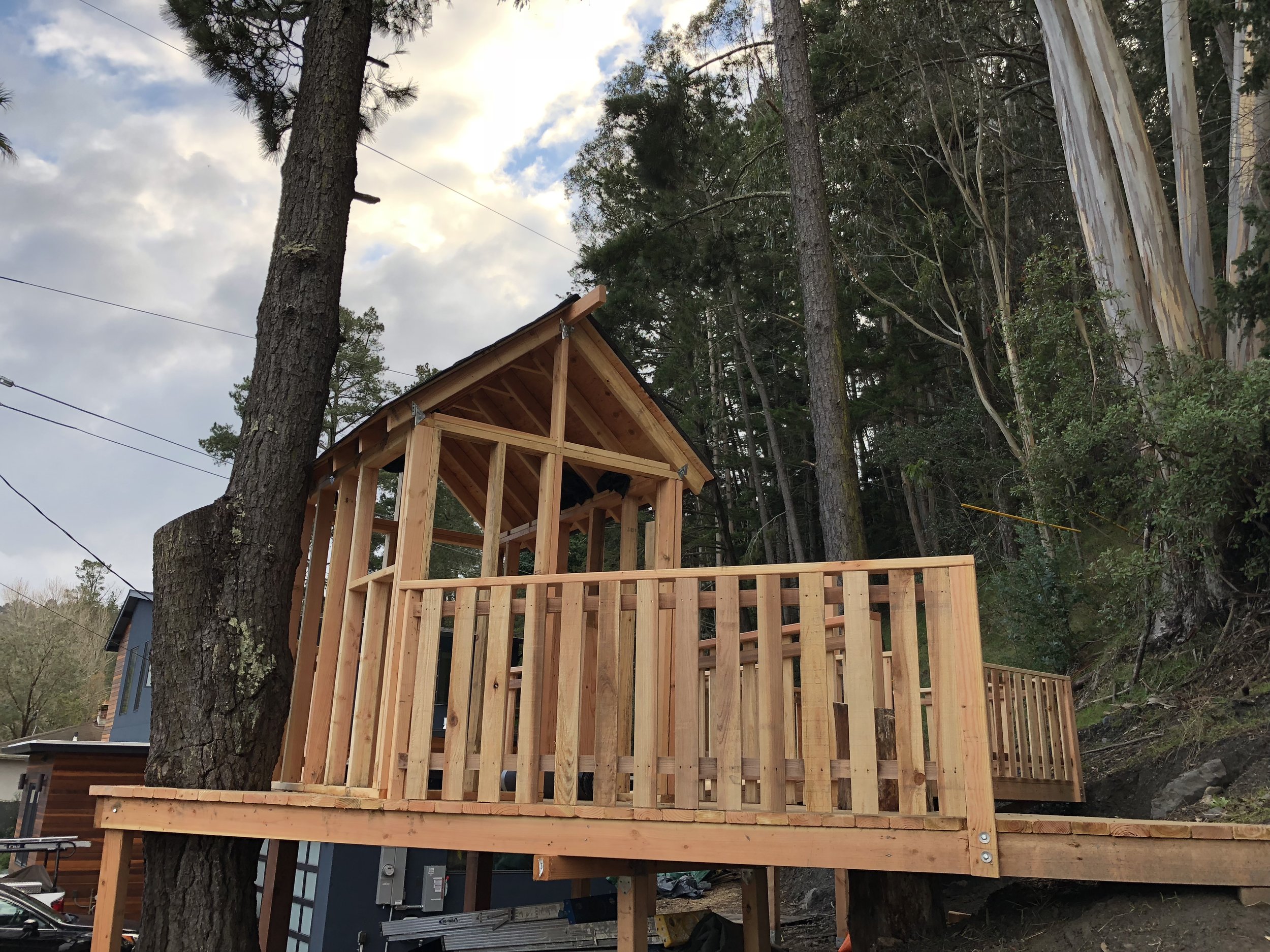 Treehouse in Marin, Mill Valley, Francisco's Gardening and Maintenance - 16 framing and railing 6.jpeg