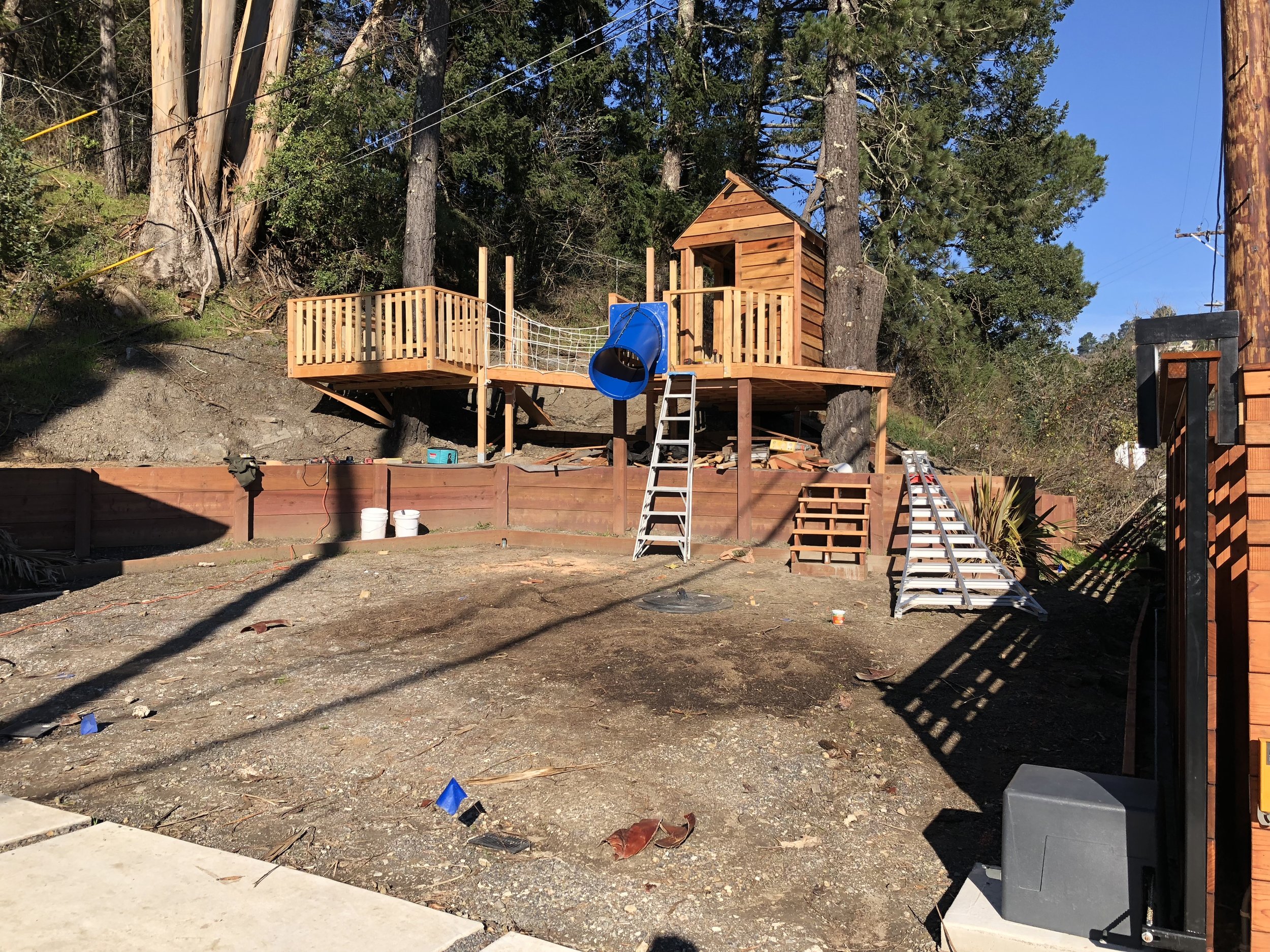 Treehouse in Marin, Mill Valley, Francisco's Gardening and Maintenance - 22 treehouse with slide build 2.jpeg