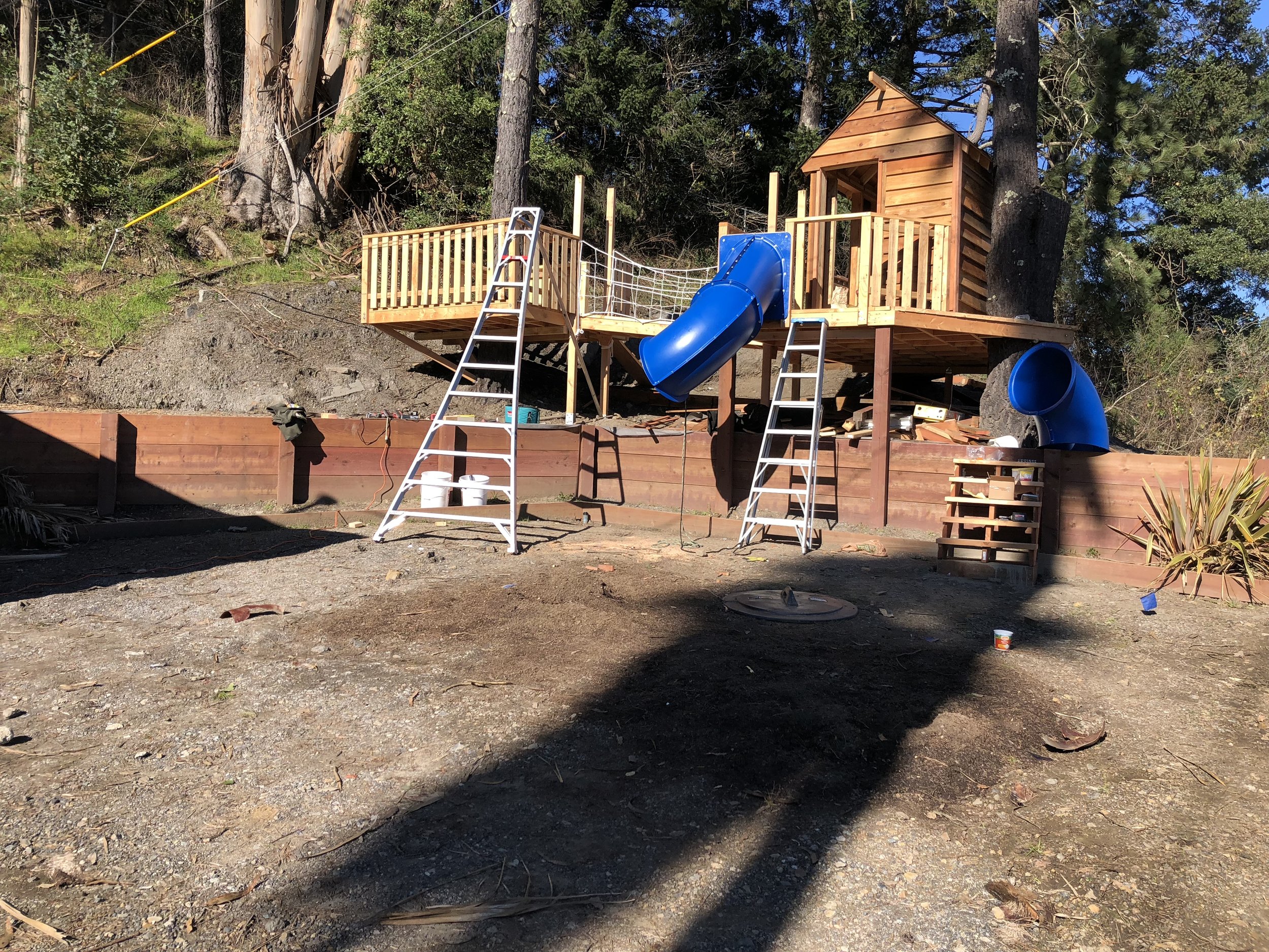Treehouse in Marin, Mill Valley, Francisco's Gardening and Maintenance - 22 treehouse with slide build 3.jpeg