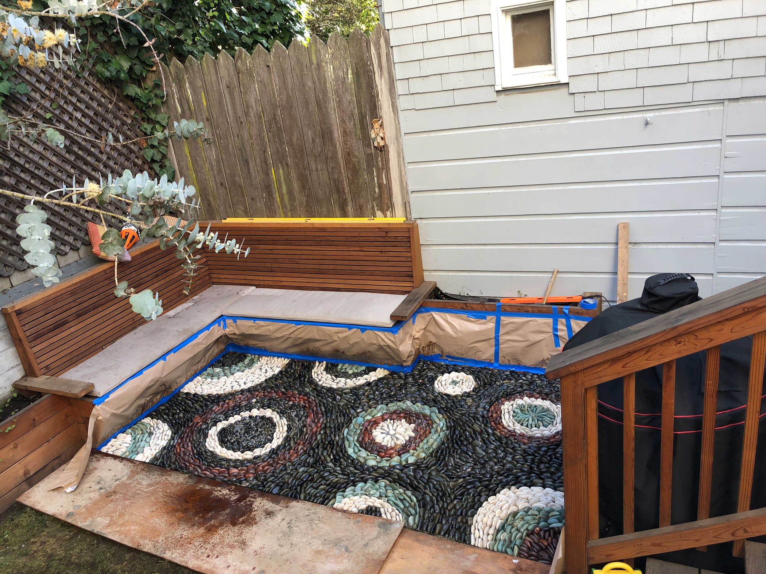 Francisco's Gardening and Maintenance -Mosaic Inspired Pebble Paving - Gardeners in Marin, Landscapers in Marin 8.jpg