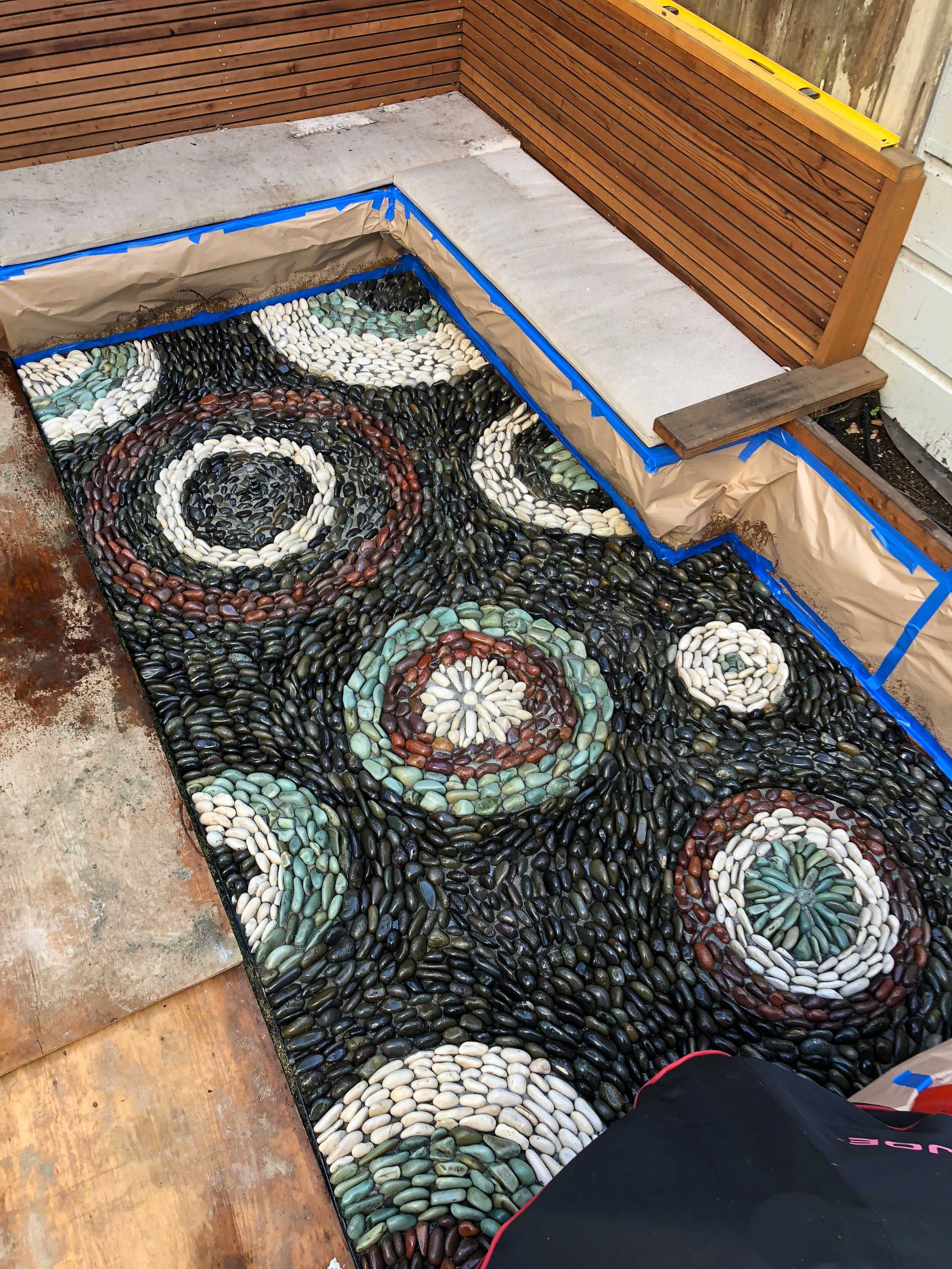 Francisco's Gardening and Maintenance -Mosaic Inspired Pebble Paving - Gardeners in Marin, Landscapers in Marin 9.jpg