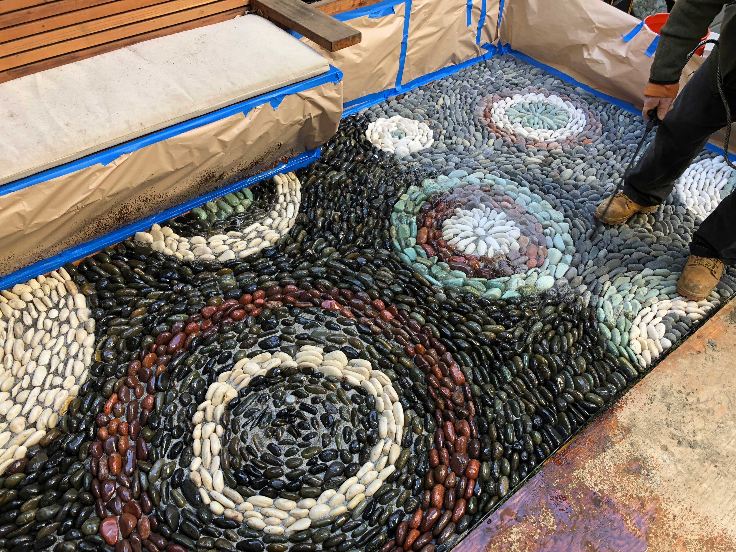 Francisco's Gardening and Maintenance -Mosaic Inspired Pebble Paving - Gardeners in Marin, Landscapers in Marin 7.jpg