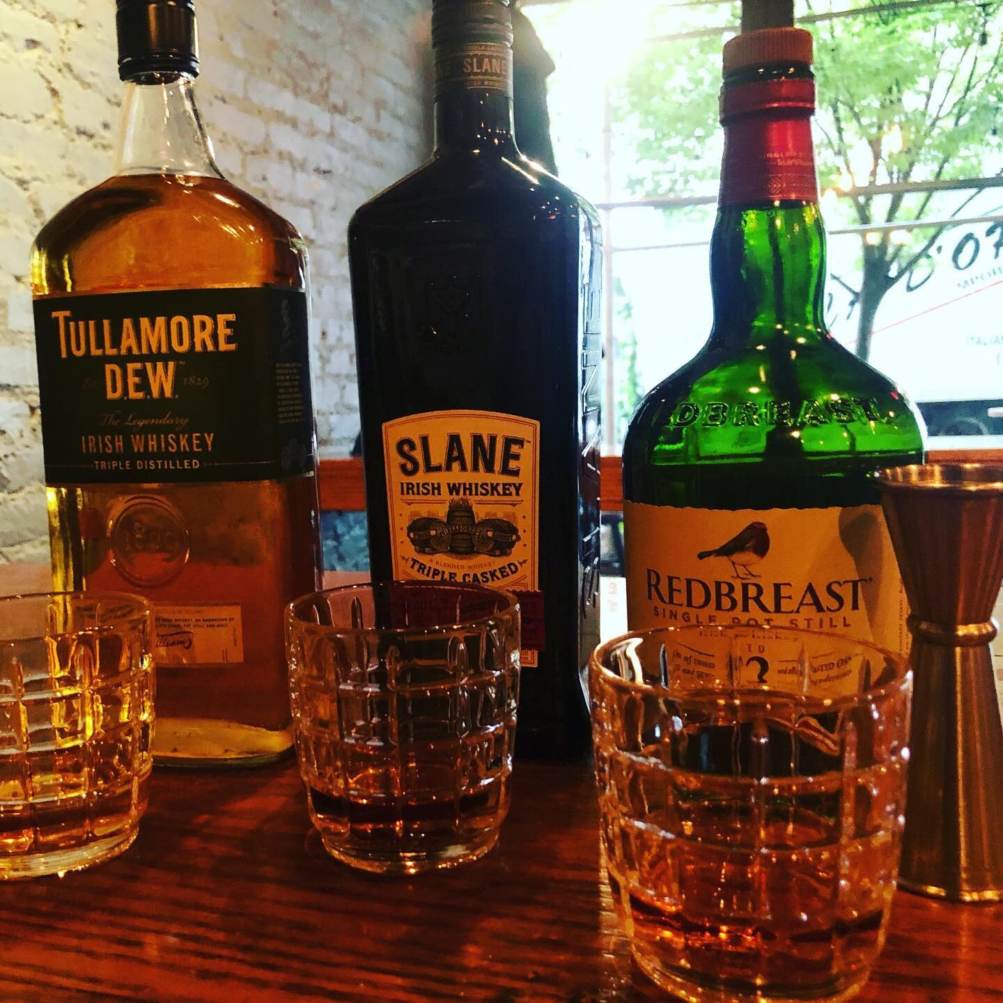 The Irish Flight. The newest flight to our menu. This is a great way to find out what you like in terms of whiskey and can also be a fun date night activity. #whiskeyflight #datenight #whisky #whiskey #bar #nyc #uws #wednesday #humpday