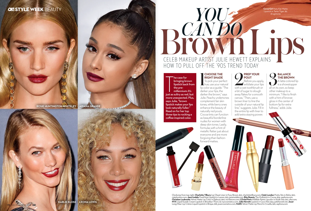 OK! Magazine: Beauty, Brown Lips