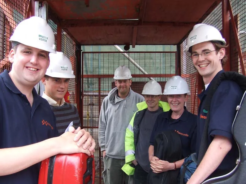 York Minster - in a hoist on the way up!