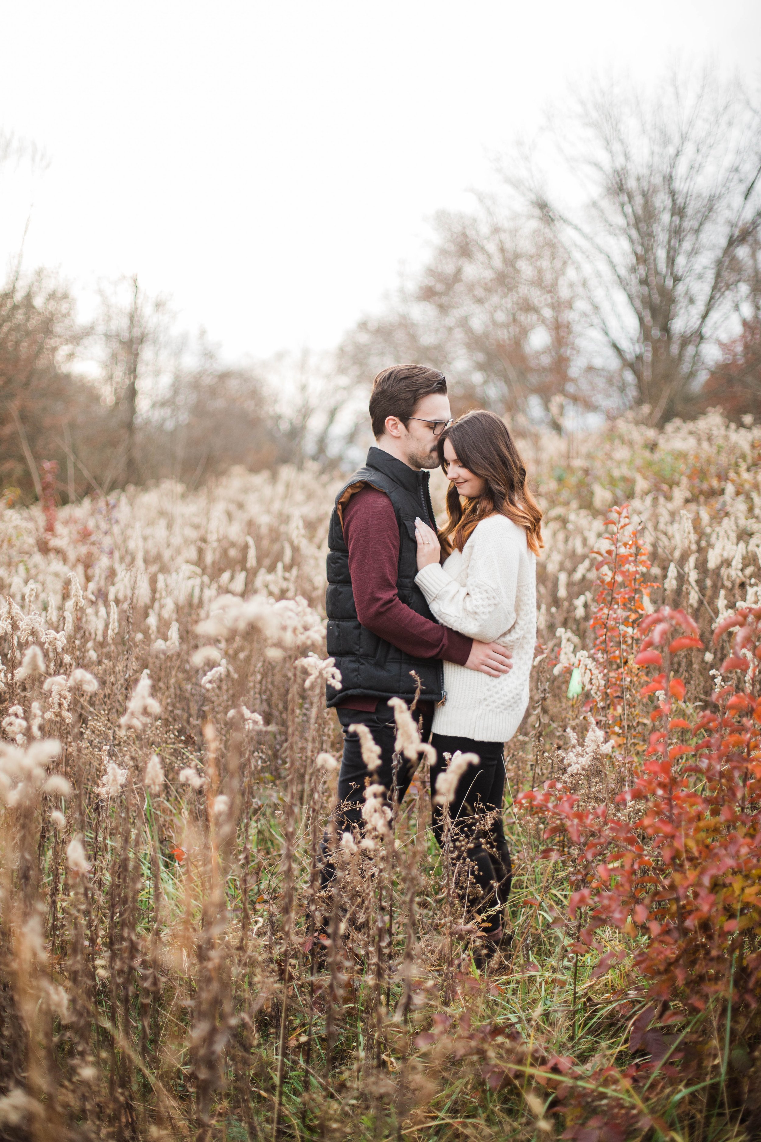 couple posing together for Knoxville Botanical Gardens engagement