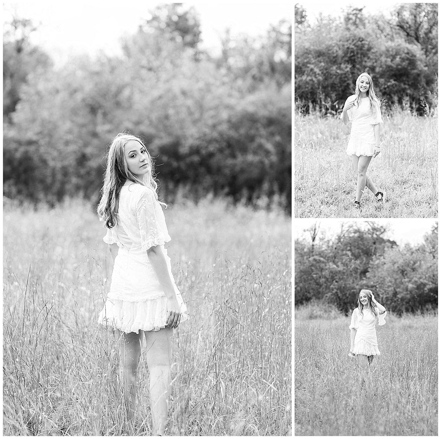 fall senior photos in a field in Cleveland, TN