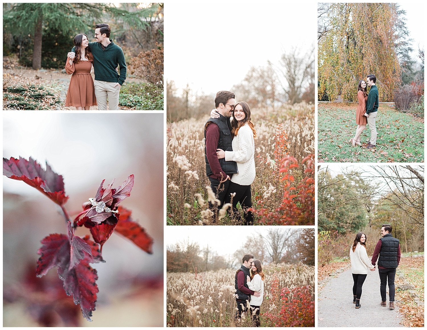 couple posing for engagement at knoxville botanical gardens
