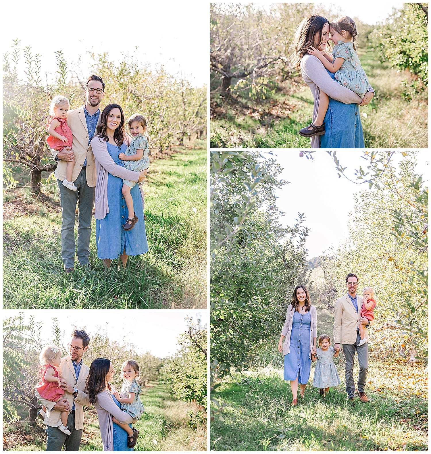 A family posing at an apple orchard in Cleveland, TN