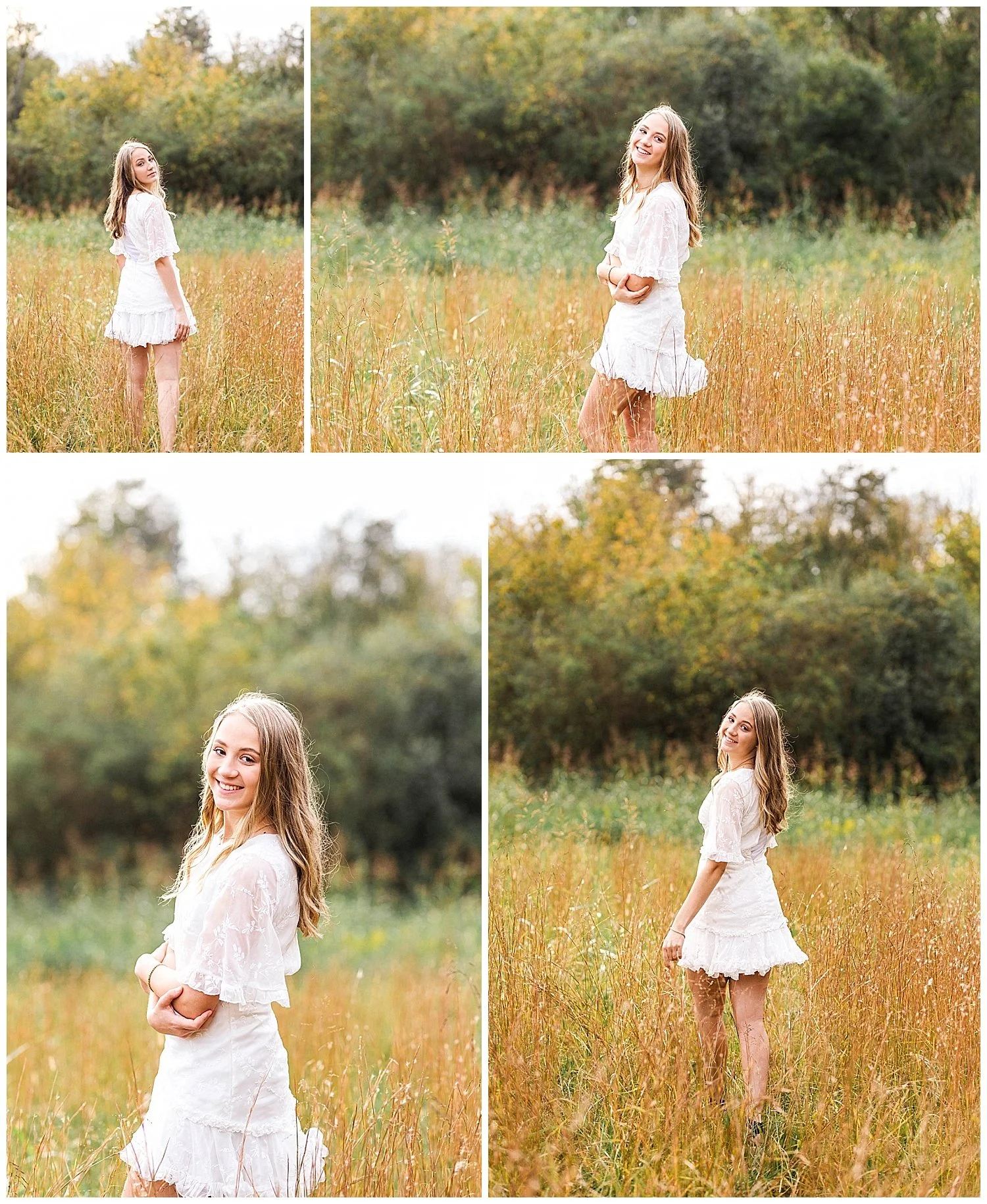 Chattanooga senior photographer taking photos in a field 