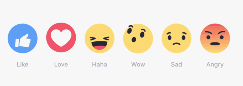 the Facebook range of emotions