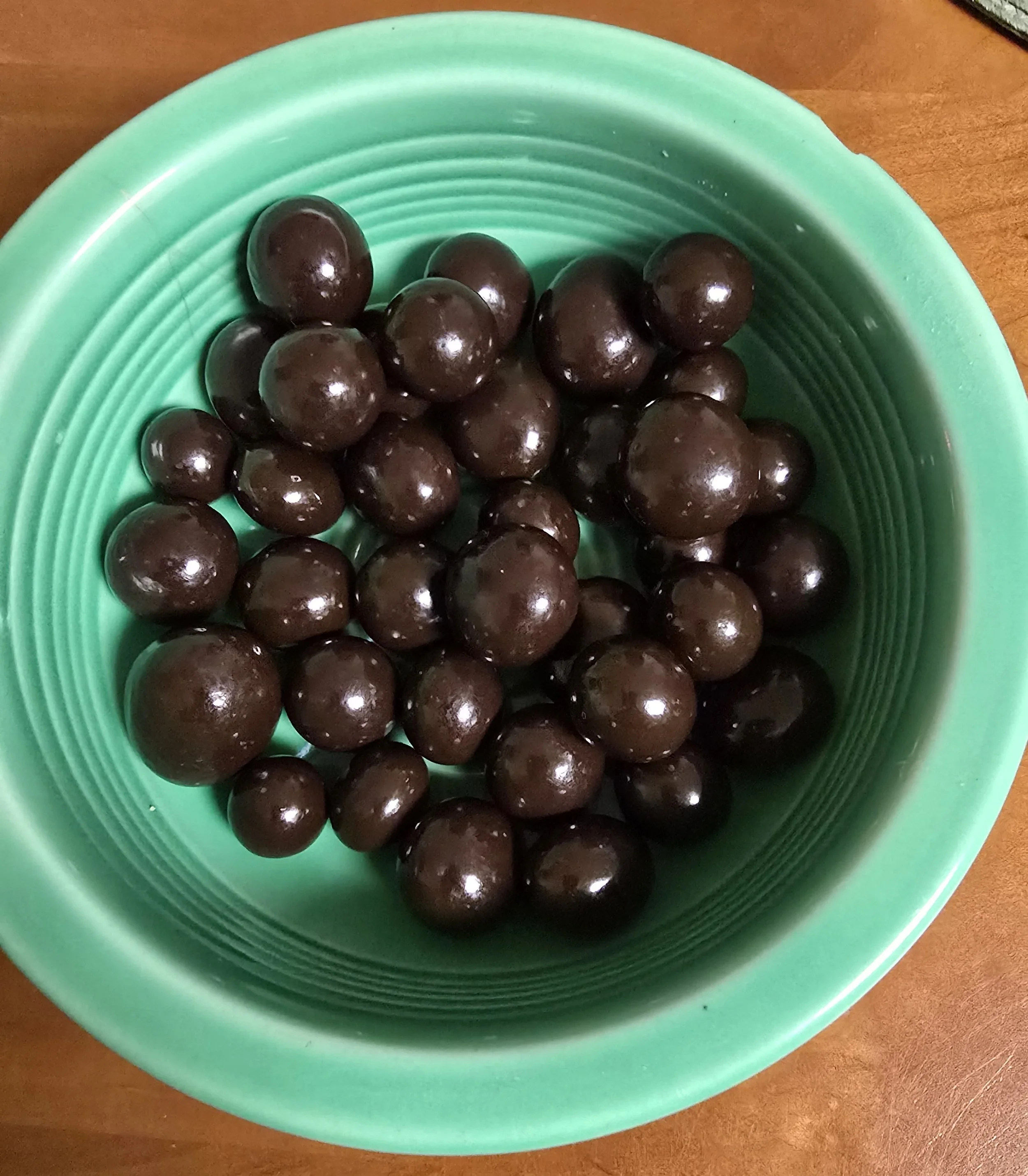 Maine dark chocolate covered Blueberries in dish.jpeg