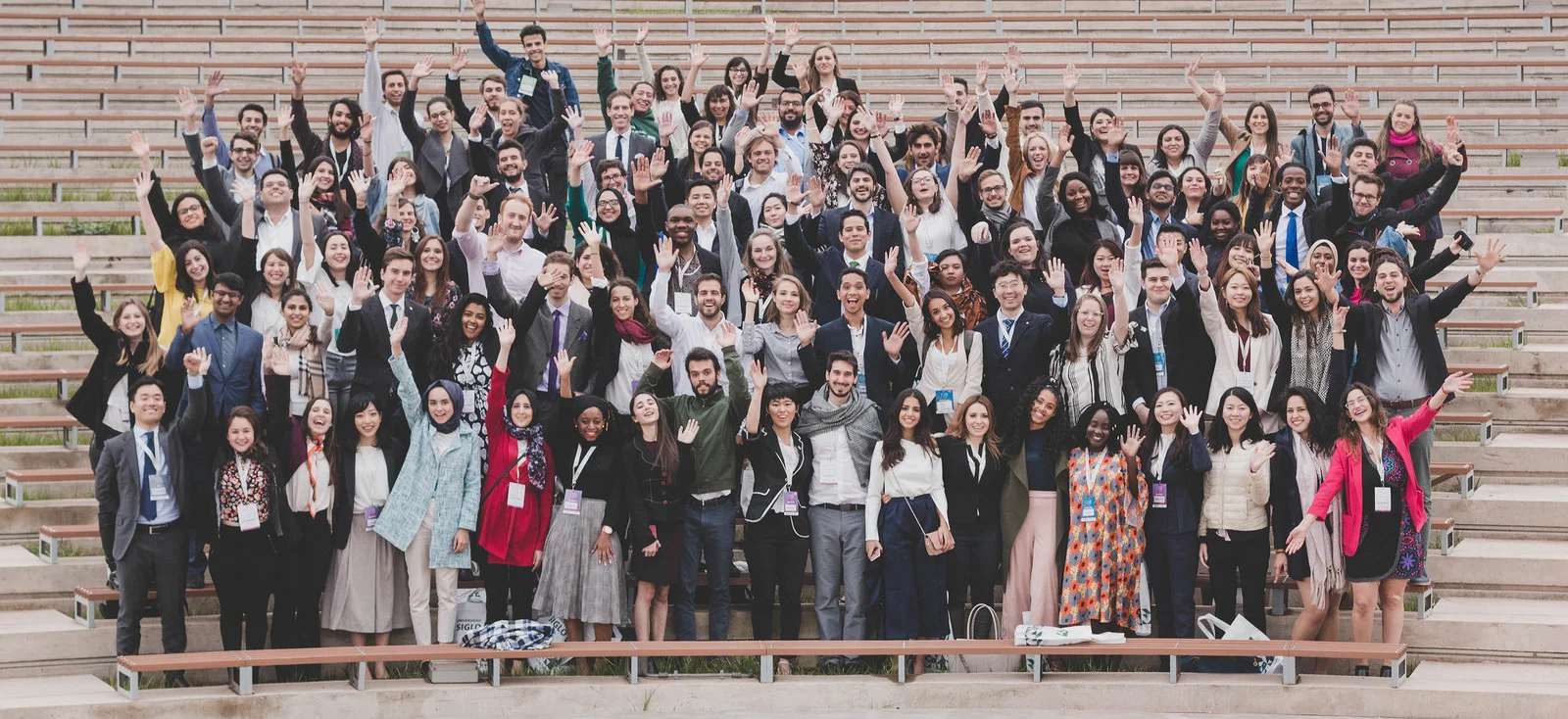 Y20 participants from the 2018 summit in argentina pose for a group photograph.