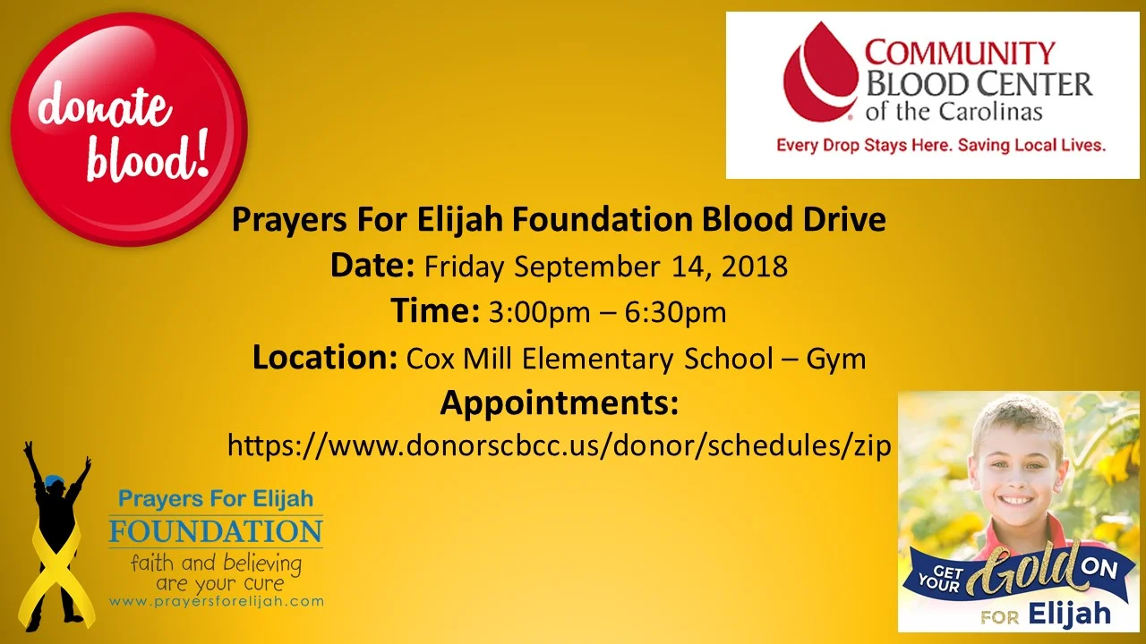 Prayers For Elijah Blood Drive
