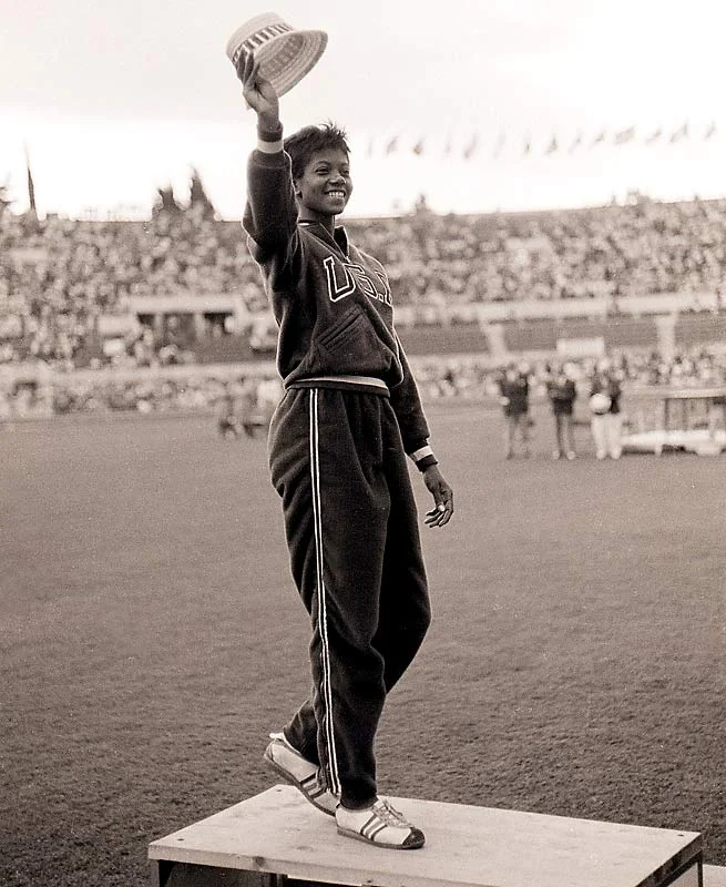 WILMA RANDOLPH (1940-1994) - In the 1960 Summer Olympics, she became first American woman to win three gold medals in track and field during a single Olympic Games. The Italians called her La Gazzella Nera ("The Black Gazelle"); the French - La Perle Noire ("The Black Pearl"). She was the fastest woman in the world but shined brighter still as a spokesperson for civil and women's rights.