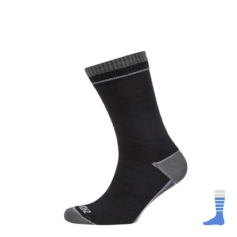 Thin Mid Length Sock (Albatross) - Black. Photo from sealskin.com