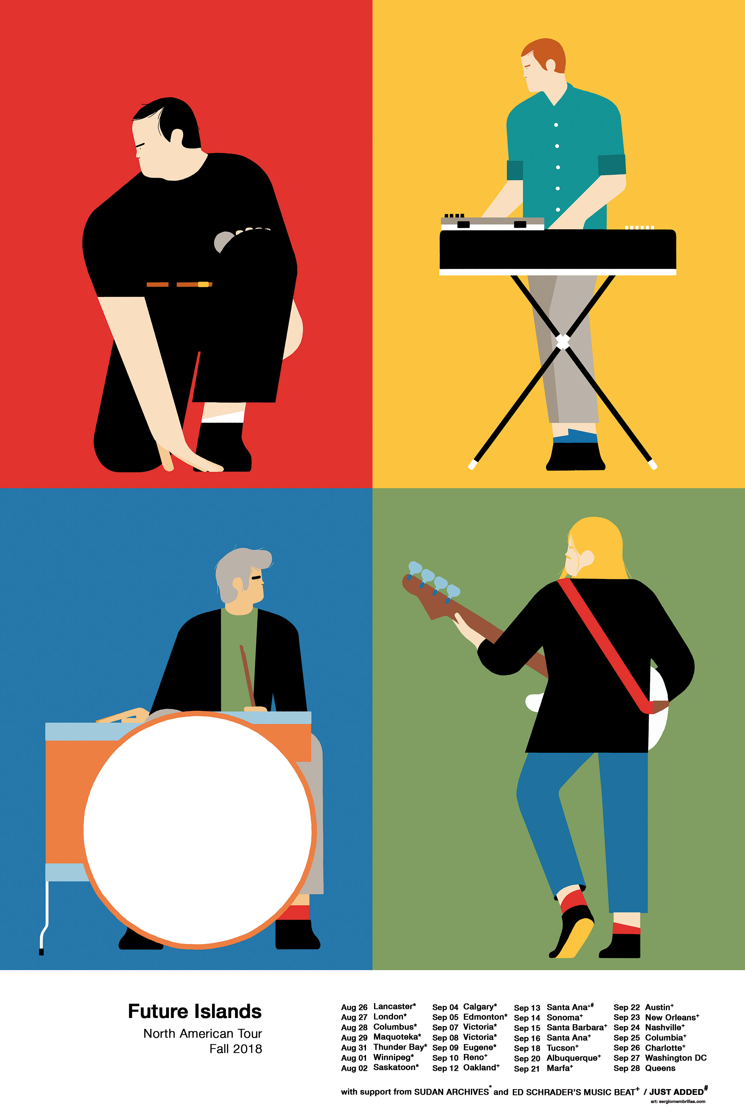 Future Islands tour flyer typography layout
