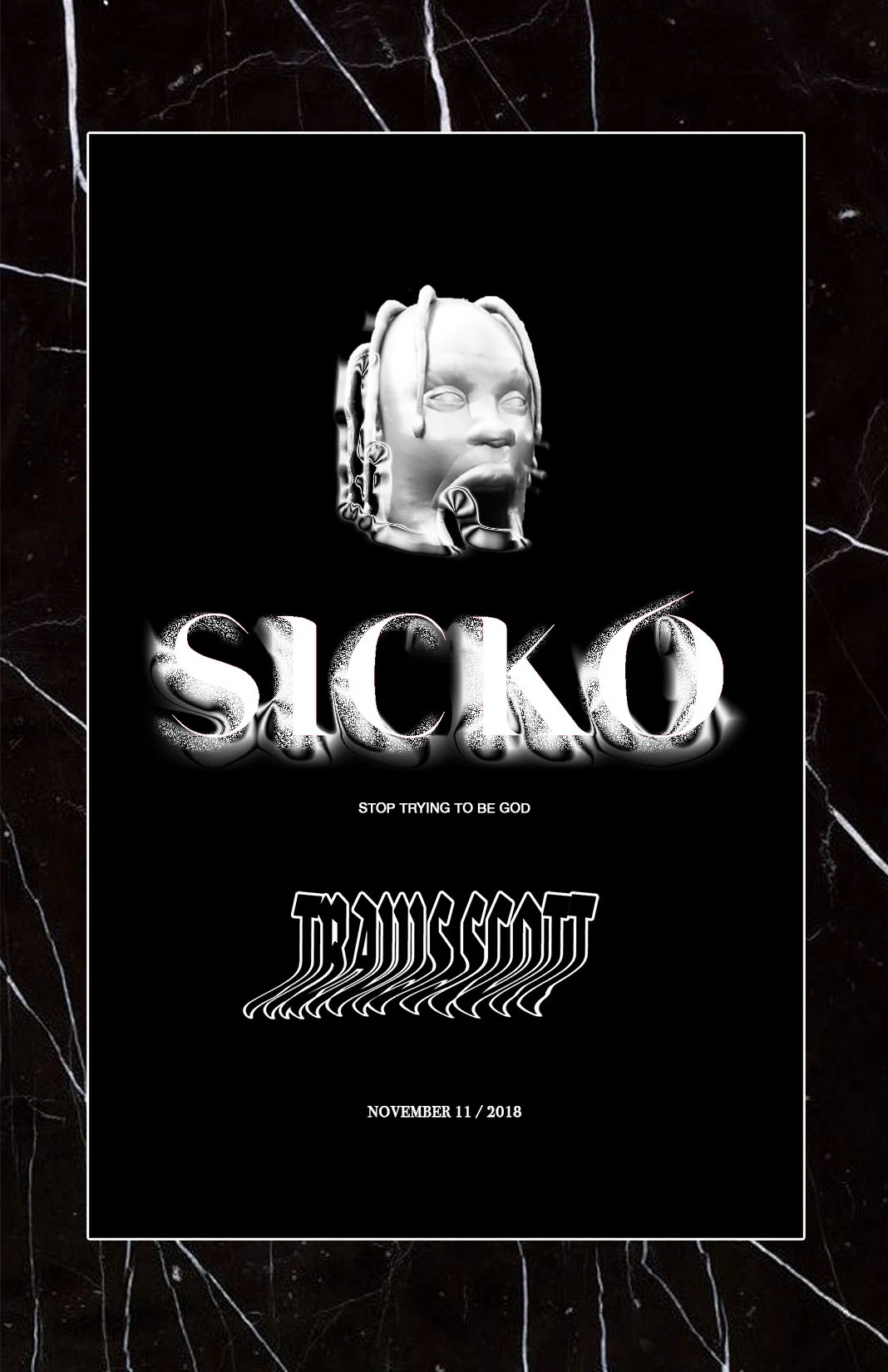 Travis Scott inspired Poster with hand-drawn font