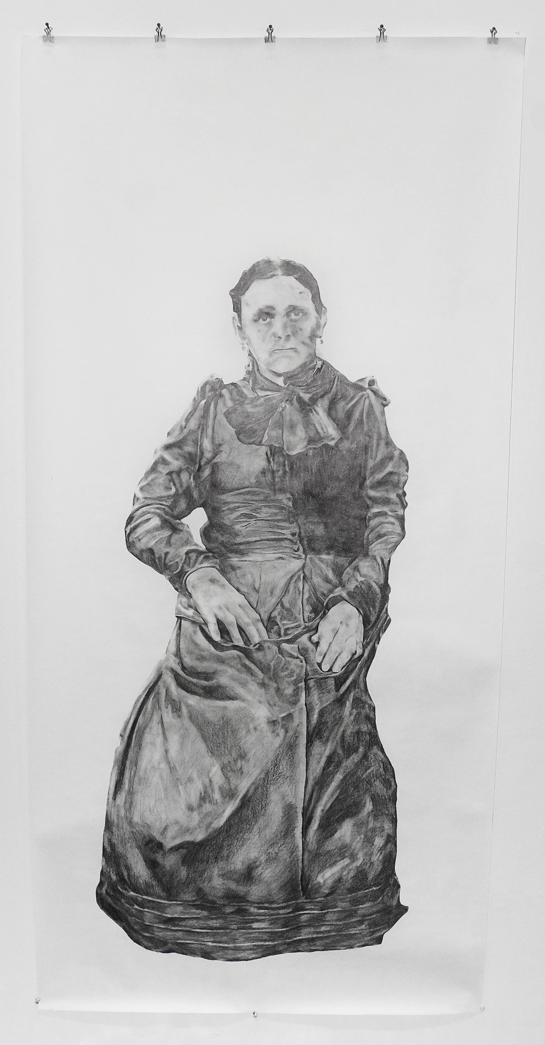 Visual Heritage, 2012 Malinda, graphite on paper scroll 84" x 36"