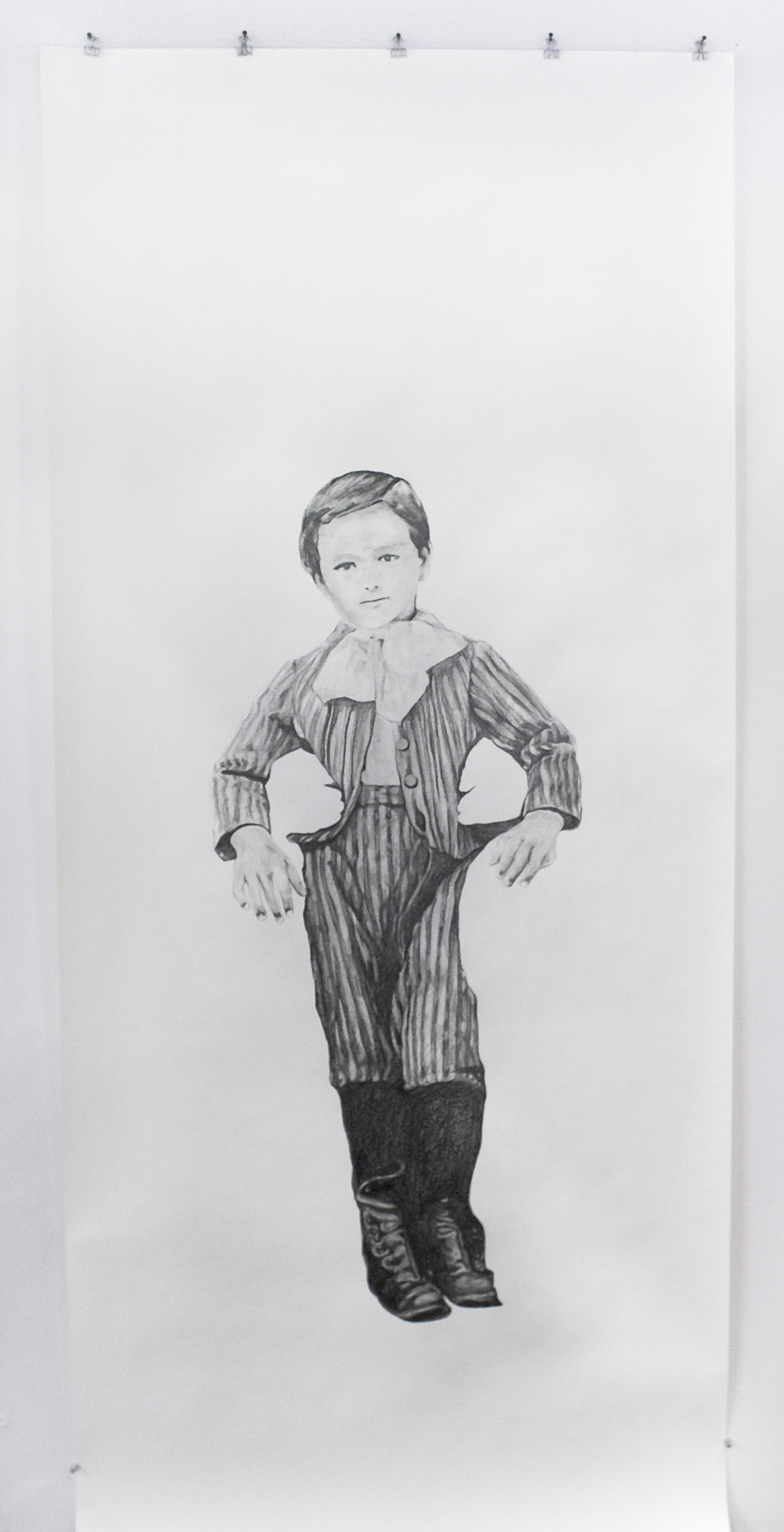 Visual Heritage, 2012 Fred, graphite on paper scroll 84" x 36"