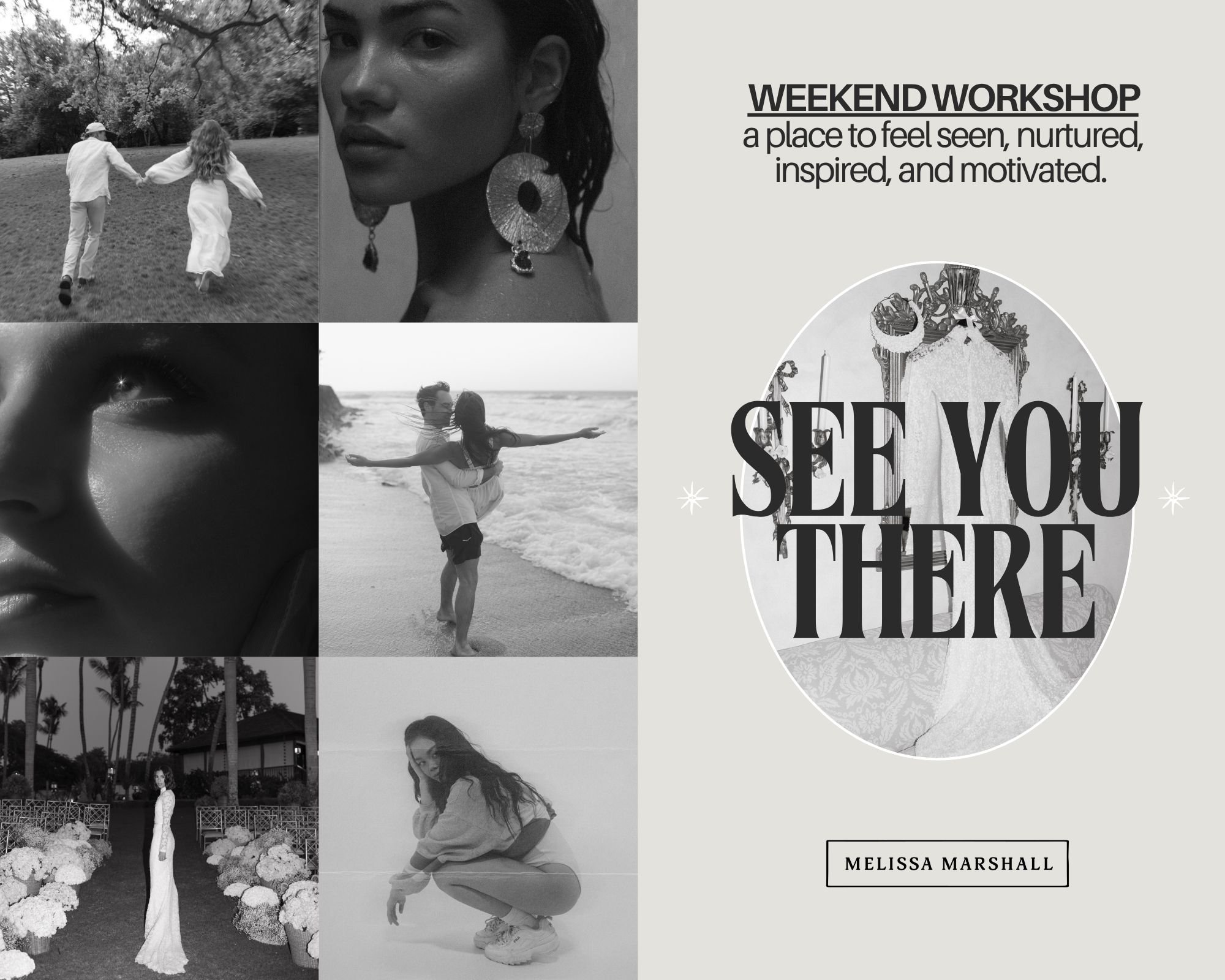 Intimate photography mentorship weekend with Melissa Marshall focused on creative direction, business growth, and personalized headshots.