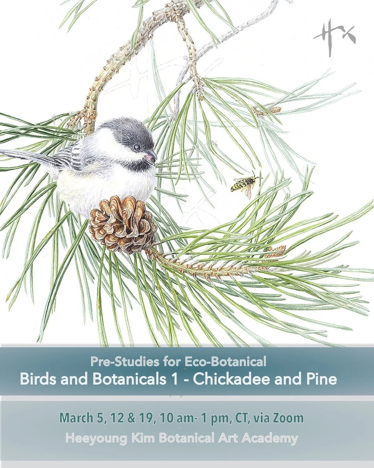 Award winning botanical artist Heeyoung Kim offers watercolor painting of birds and botanicals via Zoom.