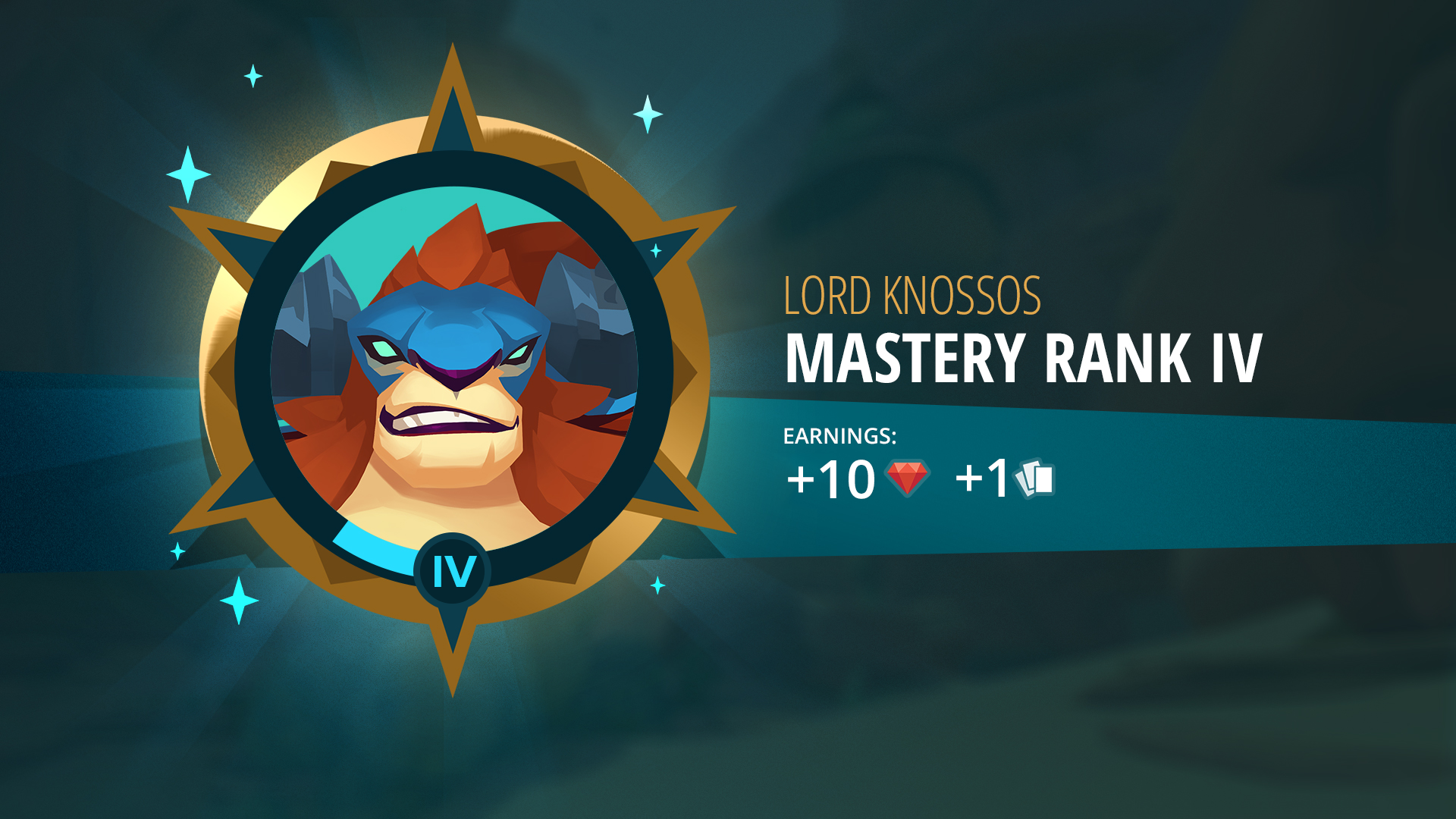 Reward Popup (Lord Knossos portrait painted by Eric Dagley)