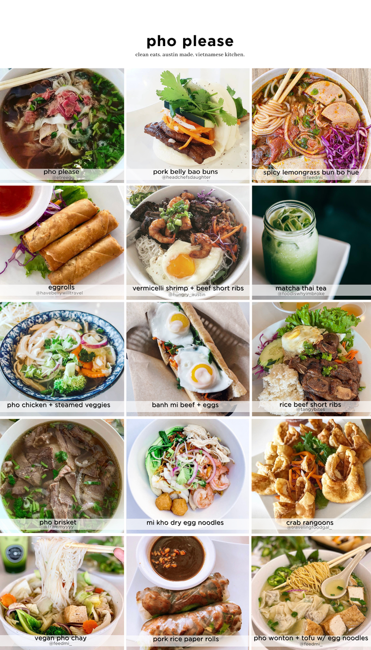 menu — pho please
