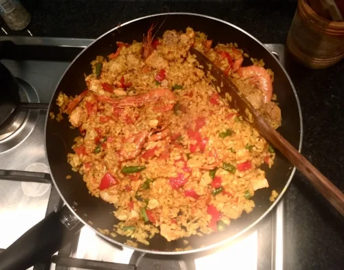 My attempt at paella, but I’m sure the locals wouldn’t approve!