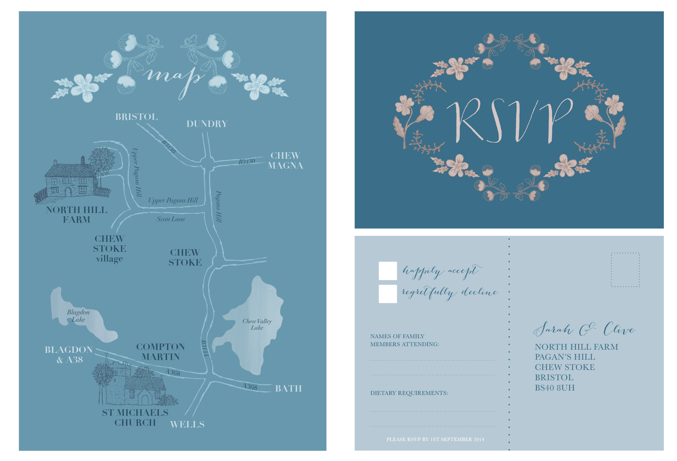  map &amp; RSVP postcard 