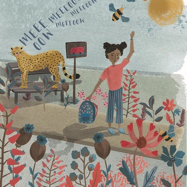 This illustration  is from a children&rsquo;s story @doonkris wrote about Nala, a brilliant girl who&rsquo;s best at remembering useless facts. Did you know that &ldquo;bumblebees used to be called humblebees and that cheetahs meow like cats, rather 