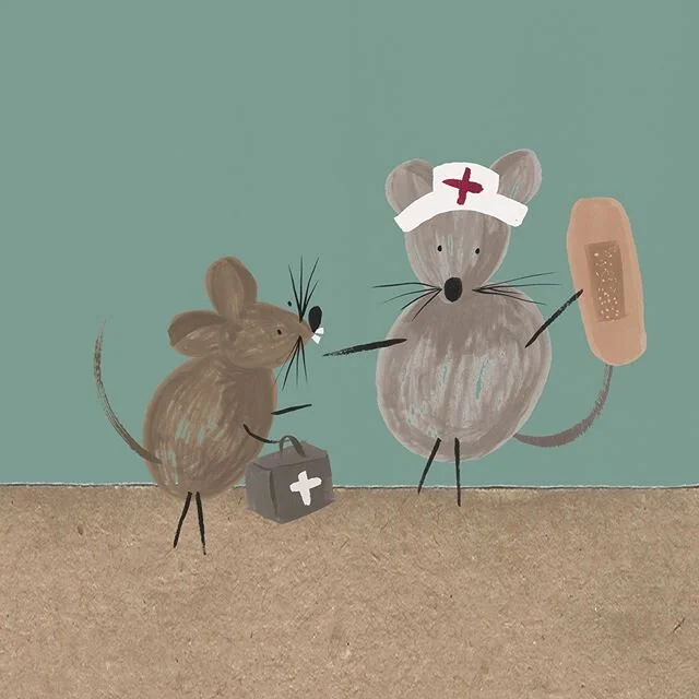#stayhome #protectthenhs #savelives 💛💙❤️#childrensbookillustration  #illustration #drawing #mice #brushpen #inkdrawing #painting