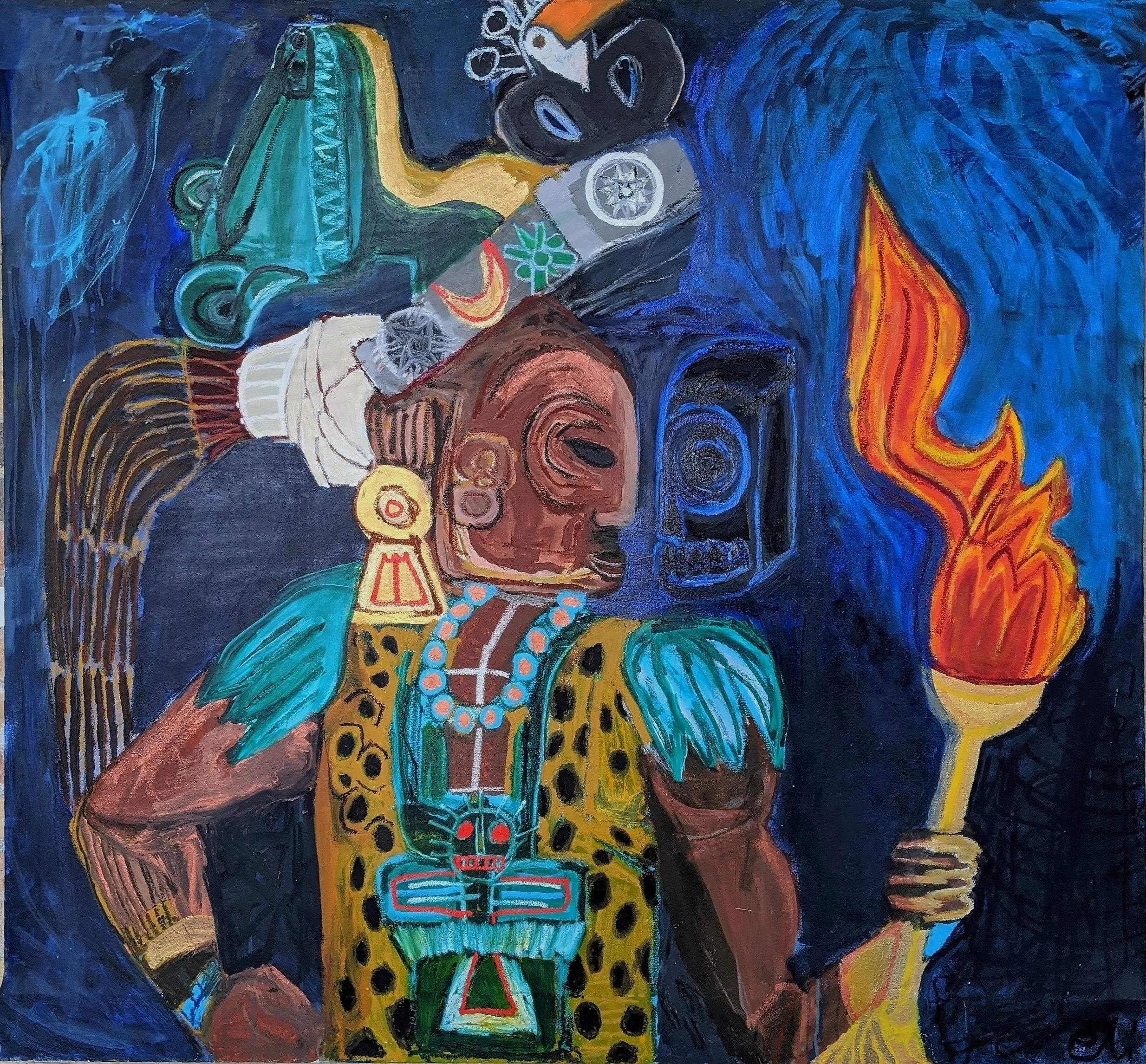 Look into the light. Grab the torch and run with it. 