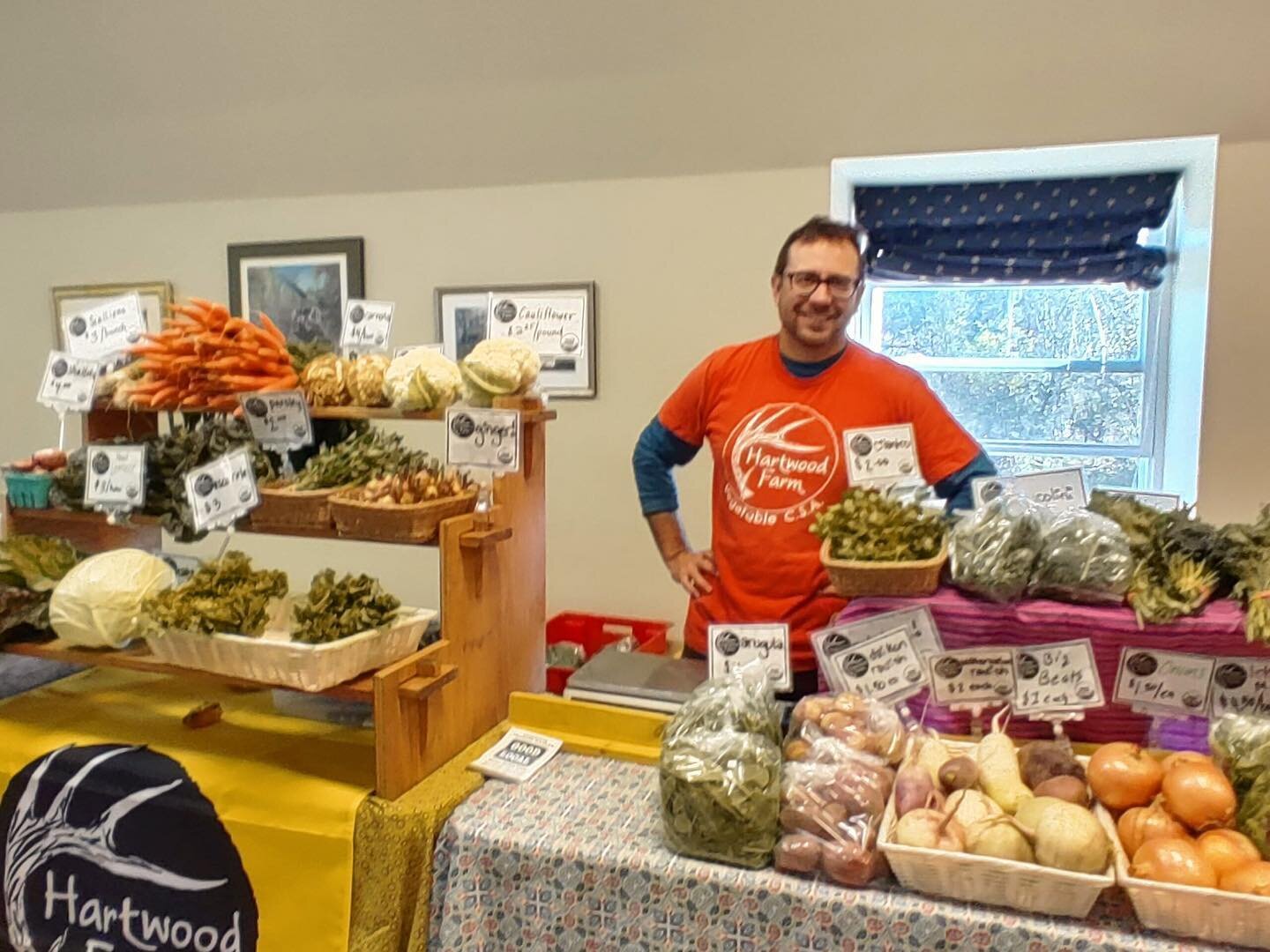 Set up at @cazenoviafarmersmarket in the #cazenovia American Legion till 1pm! Come and get your delicious veggies&hellip; carrots, greens, and so much more!