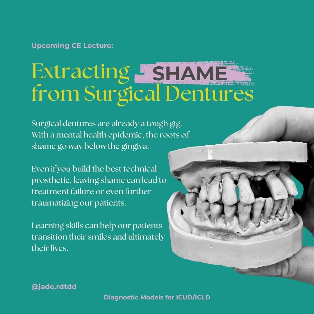 With surgical denture cases we often overlook this crucial aspect that can ultimately cause unsuccessful denture treatment: Shame.
.
We live in a mental health epidemic and dental teams are more than ever having to provide new kinds of supports to ou