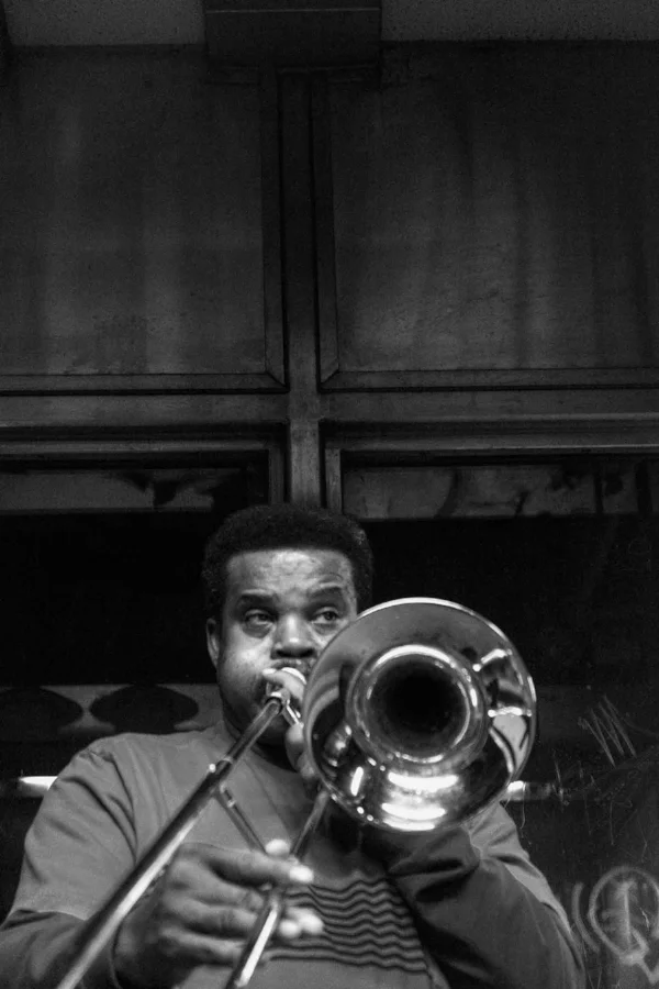 Unknown Trumpet Player. Fulton Stop , NYC. © Kiki Provatas. No usage without permission.