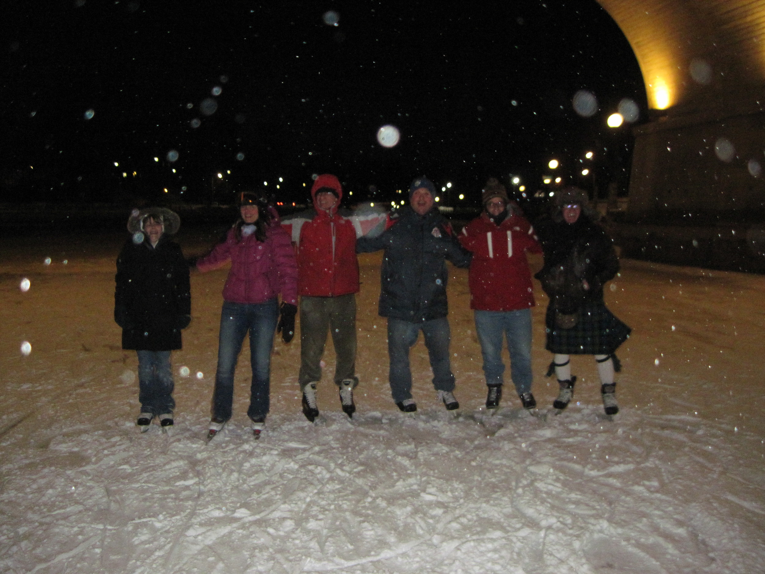 The Sir John A Party of 2013 brought out some hardy skaters -- and one maintained the tradition of skating in a kilt.