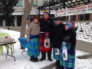 Some people summon their inner Scot with towels from Canadian Tire.