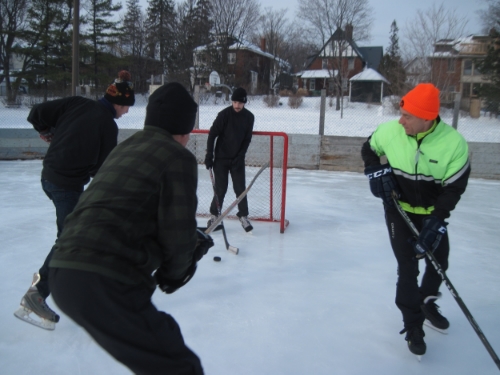 Rushing the net.
