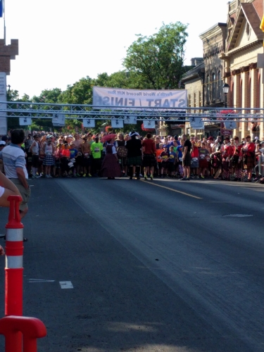 The starting line, 6 pm when the temperatures begin to drop.