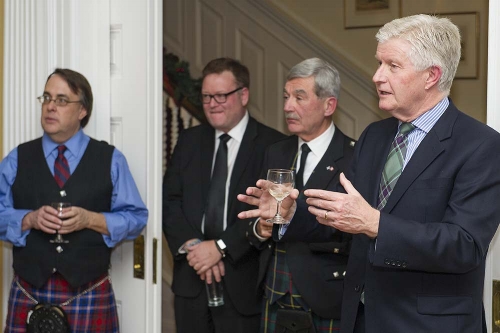 Ross May (SSO), Craig Buckley (whose Kettleman's Bakery is a sponsor of Hogman-eh!), Kevin MacLeod, and High Commissioner Howard Drake. Photo: Roman Romanovich