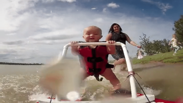 Pizza Hut #GoForGreatness Commercial- Baby Waterskiing-high.gif